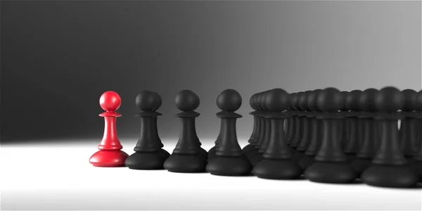 Chess Pawn Piece Outstanding Leadership Concept Unique Individuality Standing Out — Zdjęcie stockowe