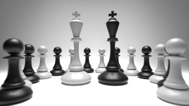 Chess king. Leader success concept. Business leader concept. 3d rendering