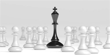 Chess king. Leader success concept. Business leader concept. 3d rendering