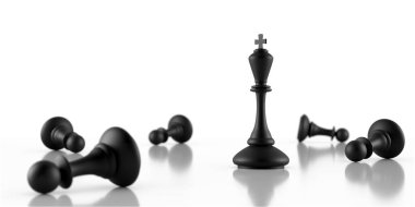 Chess king. Leader success concept. Business leader concept. 3d rendering