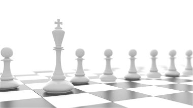 Chess king. Leader success concept. Business leader concept. 3d rendering