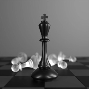 Chess king. Leader success concept. Business leader concept. 3d rendering