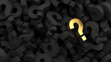 Question marks heap. Promlem solution concept. FAQ background. Many queries and doubts.3d rendering