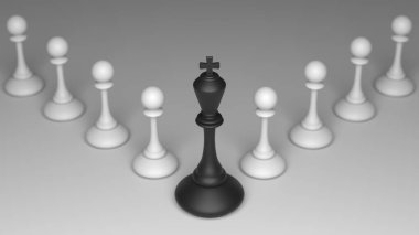 Chess king. Leader success concept. Business leader concept. 3d rendering