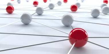 Structure with Spheres. Network Concept. 3d rendering