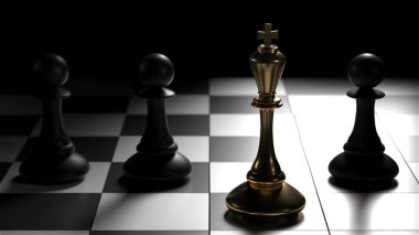 Chess king. Leader success concept. Business leader concept. 3d rendering