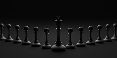 Chess king. Leader success concept. Business leader concept. 3d rendering
