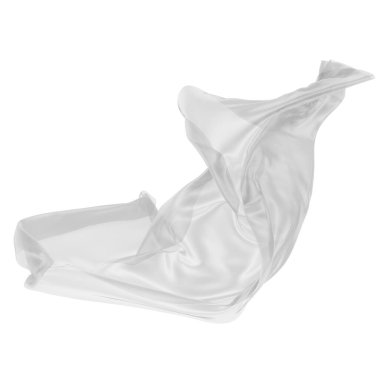 White fabric textile on wind. cloth fluttering. 3d rendering