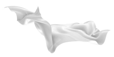 White fabric textile on wind. cloth fluttering. 3d rendering