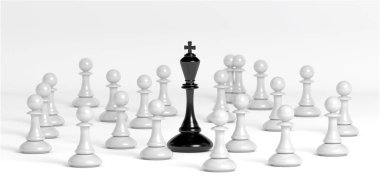 Chess king. Leader success concept. Business leader concept. 3d rendering
