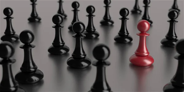 Chess Pawn Piece Outstanding Leadership Concept Unique Individuality Standing Out —  Fotos de Stock