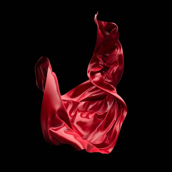 Abstract Red Cloth Falling Satin Fabric Flying Wind Rendering — Stock Fotó
