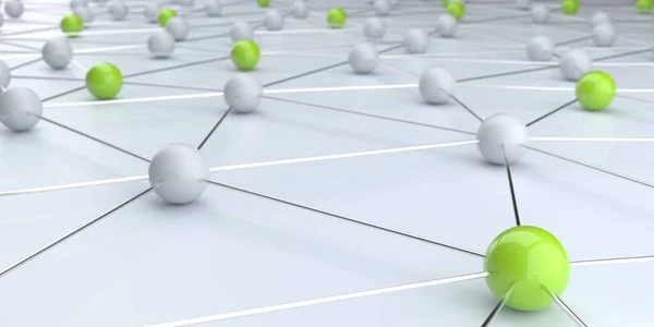 Digital Data Network Connection Sphere Structure Rendering — Stockfoto