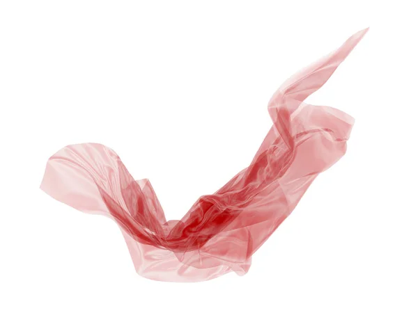 Abstract Red Cloth Falling Satin Fabric Flying Wind Rendering — Foto Stock
