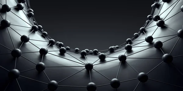 Digital Data Network Connection Sphere Structure Rendering — Zdjęcie stockowe