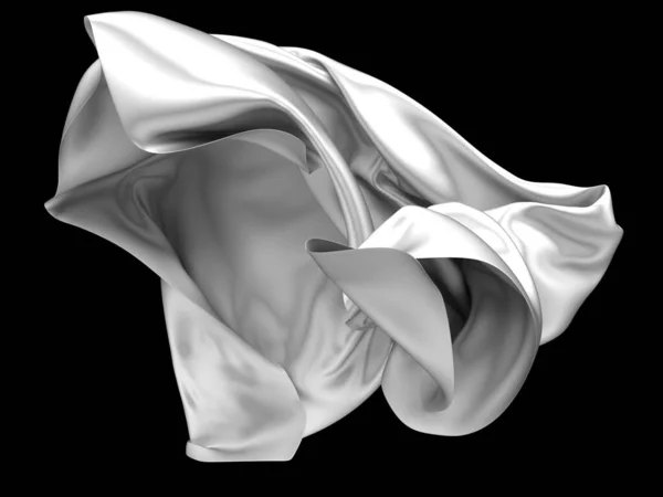 White Fabric Textile Wind Cloth Fluttering Rendering — Stock Fotó
