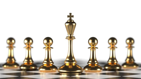 Chess King Leader Success Concept Business Leader Concept Rendering — Foto de Stock