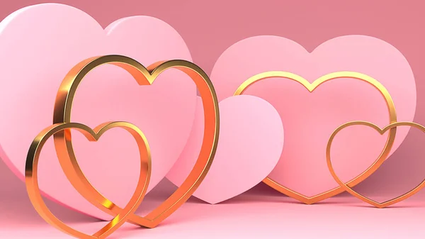 Design Mock Background Valentines Day Rendering — 스톡 사진