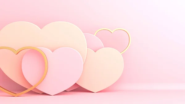 Design Mock Background Valentines Day Rendering — Zdjęcie stockowe