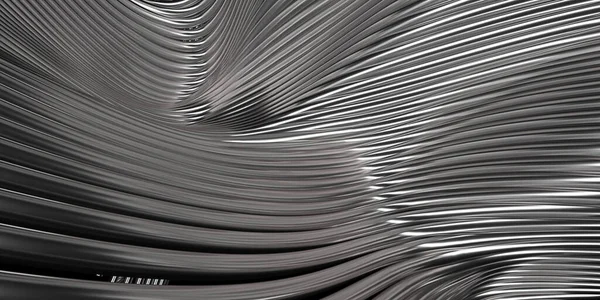 Wavy Glossy Abstract Stripes Background Rendering — Stockfoto