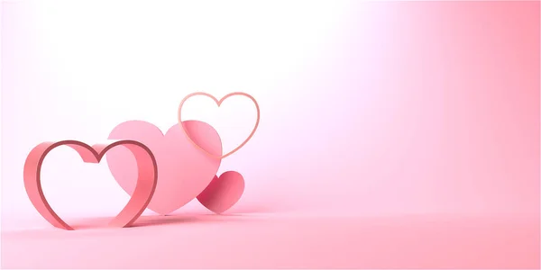 Valentine Day Design Concept Love Background Rendering — Zdjęcie stockowe