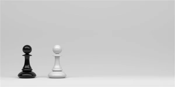 Different Chess Pieces Pawns Concept Business Background Rendering — стоковое фото