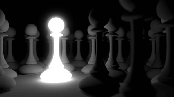 Chess Pawn Piece Outstanding Leadership Concept Unique Individuality Standing Out —  Fotos de Stock