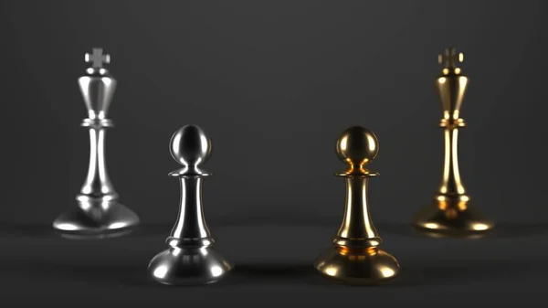 Chess Pawn Piece Outstanding Leadership Concept Unique Individuality Standing Out — Foto de Stock