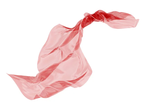 Abstract Red Cloth Falling Satin Fabric Flying Wind Rendering — Stockfoto