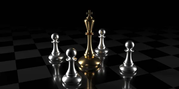 Chess King Leader Success Concept Business Leader Concept Rendering — Zdjęcie stockowe