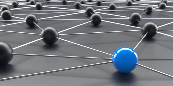 Concept Individual Sphere Network Teamwork Leader Rendering — Stockfoto