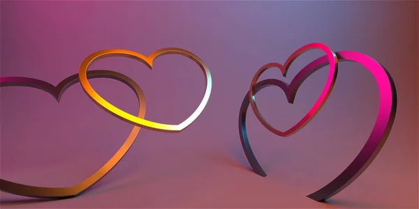 Konsep Desain Hari Valentine Latar Belakang Cinta Perender — Stok Foto