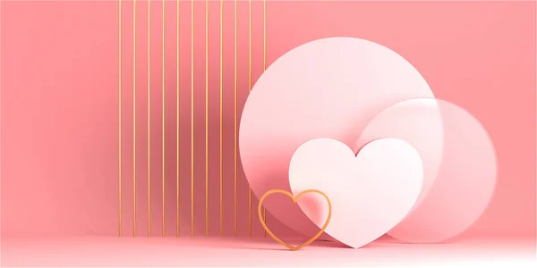 Valentine Day Design Concept Love Background Rendering — Zdjęcie stockowe