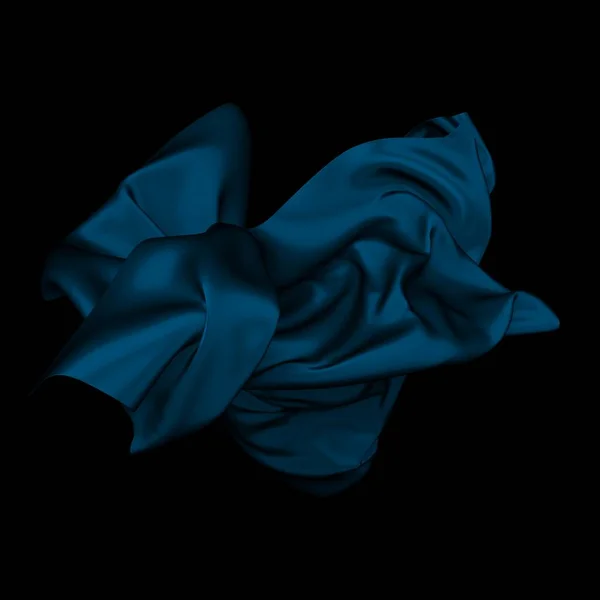 Abstract Blue Flying Fabric Design Element Rendering — Foto de Stock