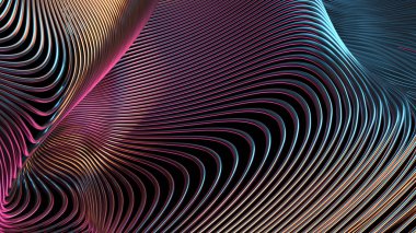 Abstract waves 3D rendering background. Modern design. Digital wallpaper. Elegant poster