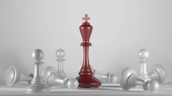 Chess King Leader Success Concept Business Leader Concept Rendering — Zdjęcie stockowe