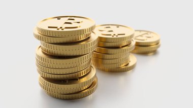 Bitcoin growing chart up. Cryptocurrency rate. 3d rendering