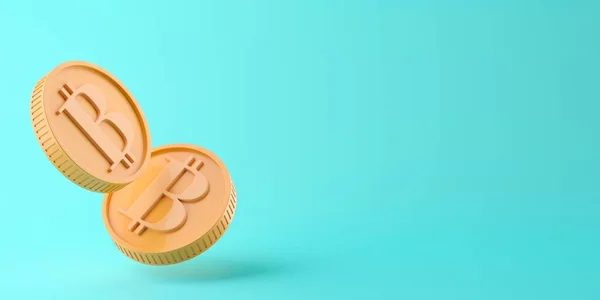 Bitcoin Criptomoeda Fundo Conceito Moeda Renderização — Fotografia de Stock