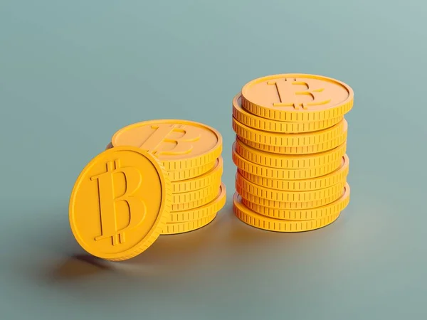 Bitcoin Crypto Currency Concept Background Rendering — Stockfoto