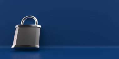 Locked padlock background.  Confidentiality and security concept. 3d rendering