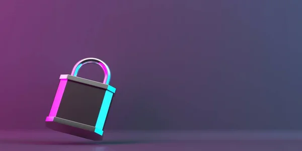 Locked padlock background.  Confidentiality and security concept. 3d rendering
