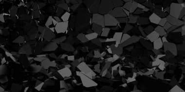 Cracked surface dark background. Broken effect destruction. 3d rendering