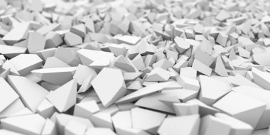 White cracked debris heap background. 3d rendering