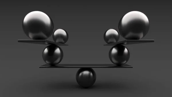 Equilibrium Balance Geometric Concept Minimal Modern Background Rendering — Stock Photo, Image