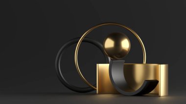 Equilibrium balance. Geometric concept. Minimal modern background. 3d rendering