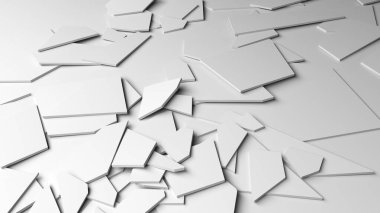 White cracked debris heap background. 3d rendering