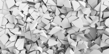 White cracked debris heap background. 3d rendering