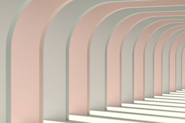 Boş kat ve oda. Modern arka plan. Açık uzay iç mekanı. 3d oluşturma