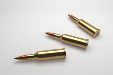 Tüfek mermisi ya da cephane. 3d oluşturma