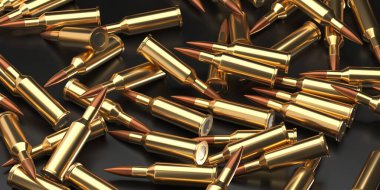 Tüfek mermisi ya da cephane. 3d oluşturma